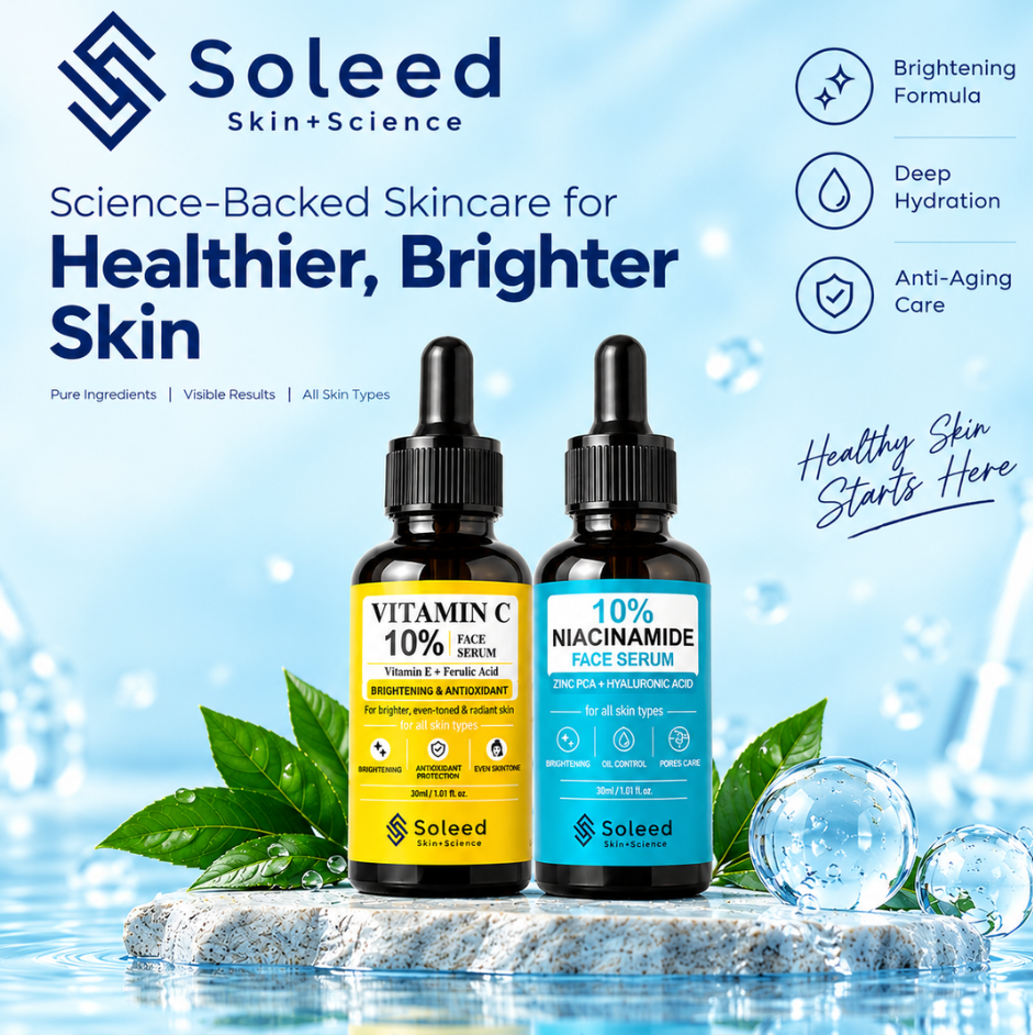 Soleed Vitamin C 10% + Niacinamide 10% Face Serum Combo – 30ml Each