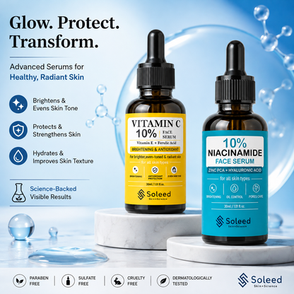 Soleed Vitamin C 10% + Niacinamide 10% Face Serum Combo – 30ml Each